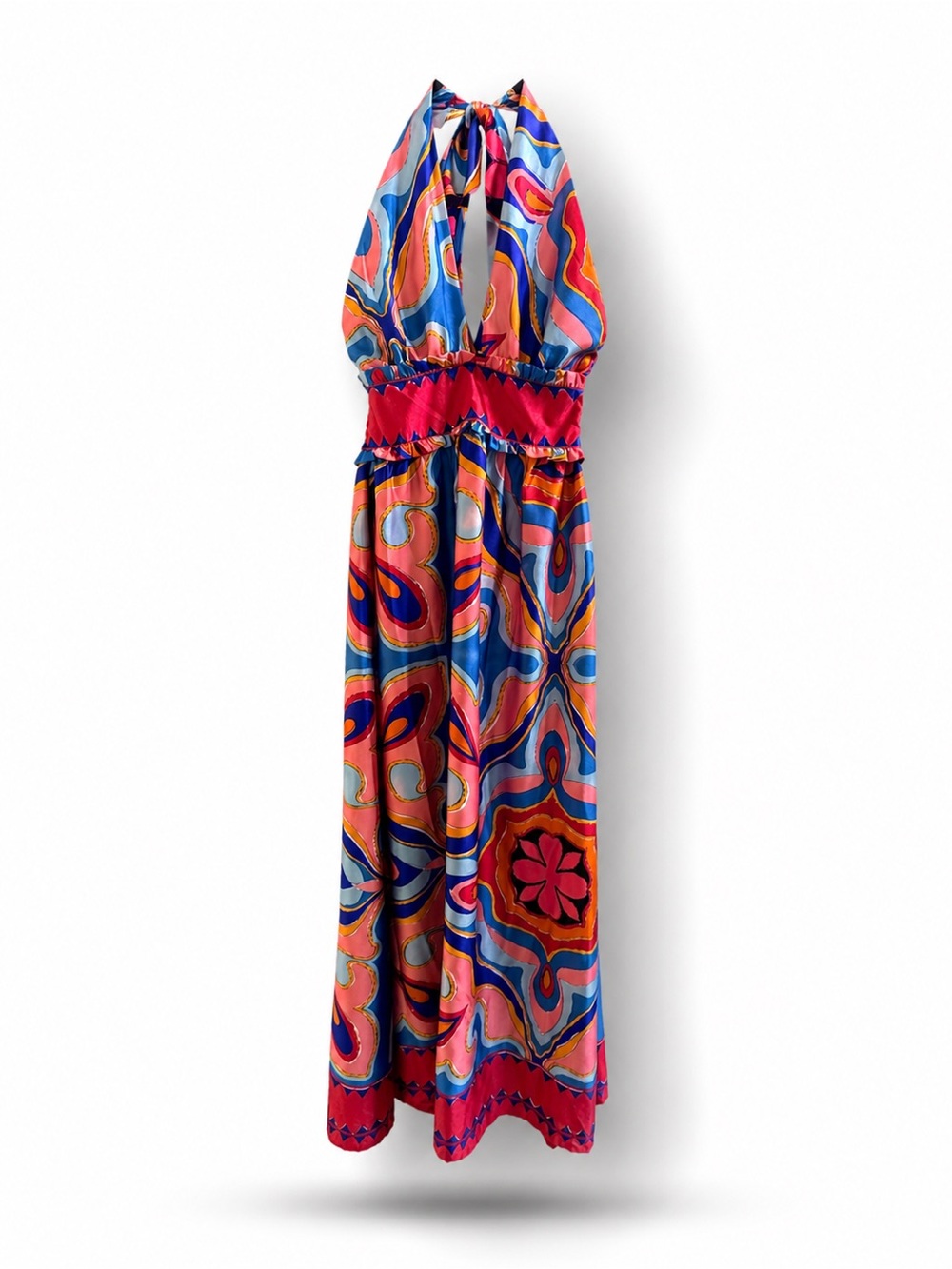 Sugarlips NWT Vibrant Retro Abstract Halter Maxi Dress - Size S
